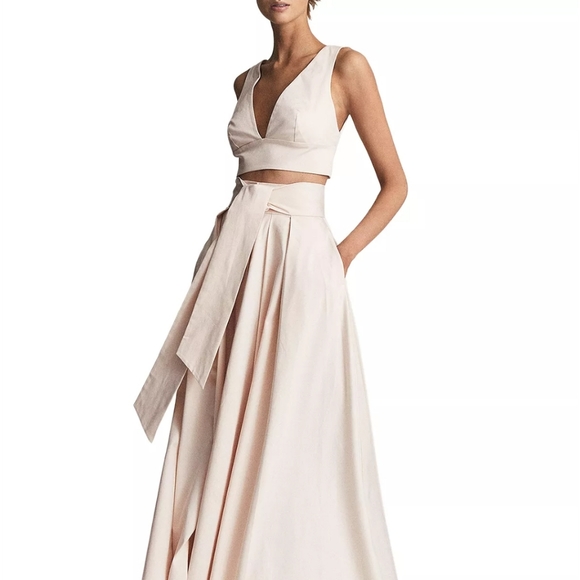 TAMMI CROP TOP WITH BOW DETAIL - Reiss- Size 4 UK Size 0 US - Picture 4 of 6